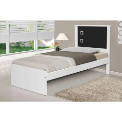 Cama Solteiro Barcelona Flex - Branca e Preta Cama Solteiro Barcelona Flex - Branca e Preta