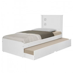 Cama Solteiro Barcelona Com Auxiliar - Branco  Cama Solteiro Barcelona Com Auxiliar - Branco