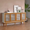 Aparador Buffet Detroit 4 Portas - Off White/Madeira 