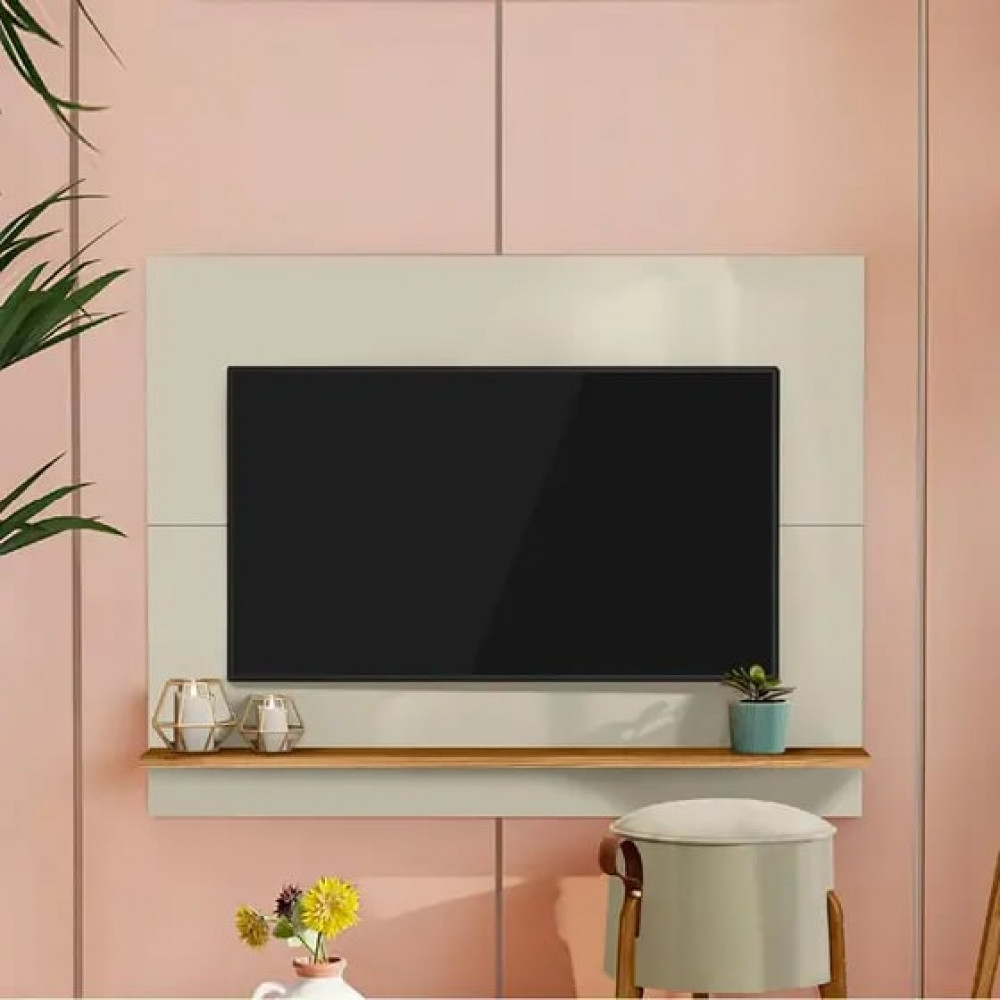 Painel Vênus Suspenso para TV até 50'' - Off White/Nature
