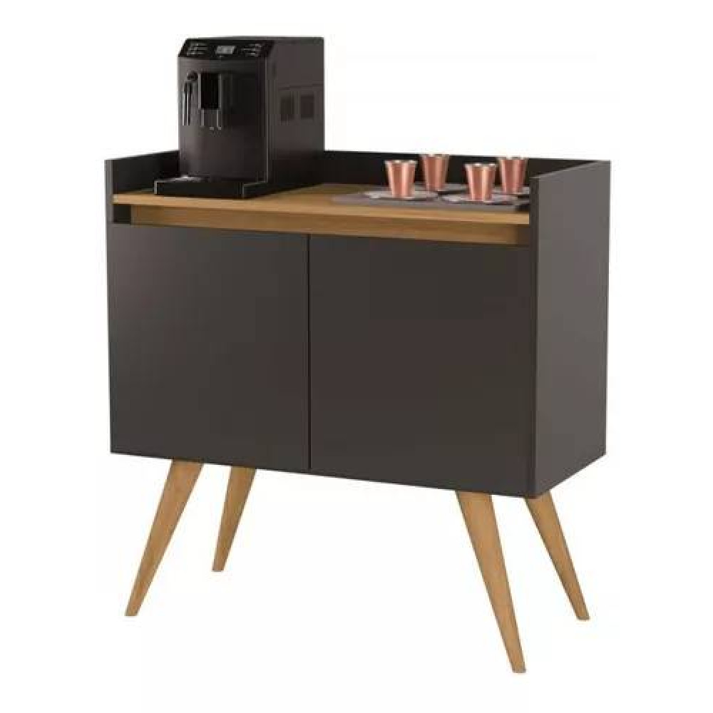 Aparador Buffet Gold 2 portas - Preto/Mel