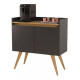 Aparador Buffet Gold 2 portas - Preto/Mel