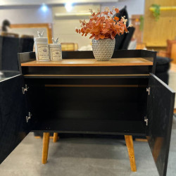 Aparador Buffet Gold 2 portas - Preto/Mel Aparador Buffet Gold 2 portas - Preto/Mel