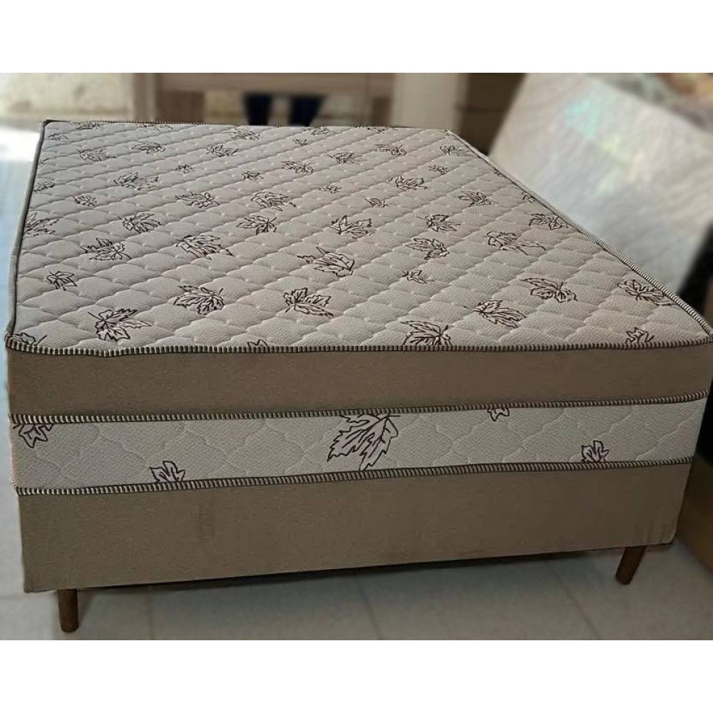 Cama Box Conjugado Casal 138x188 D33 Firme -  Suede Bege