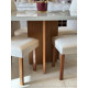 Mesa Berlim 90x90 com Tampo Off White Canto Copo com 4 cadeiras Amsterdam - Bege