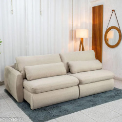 Sofá Cama Retrátil Amaranto 2,30 - Linho Bege