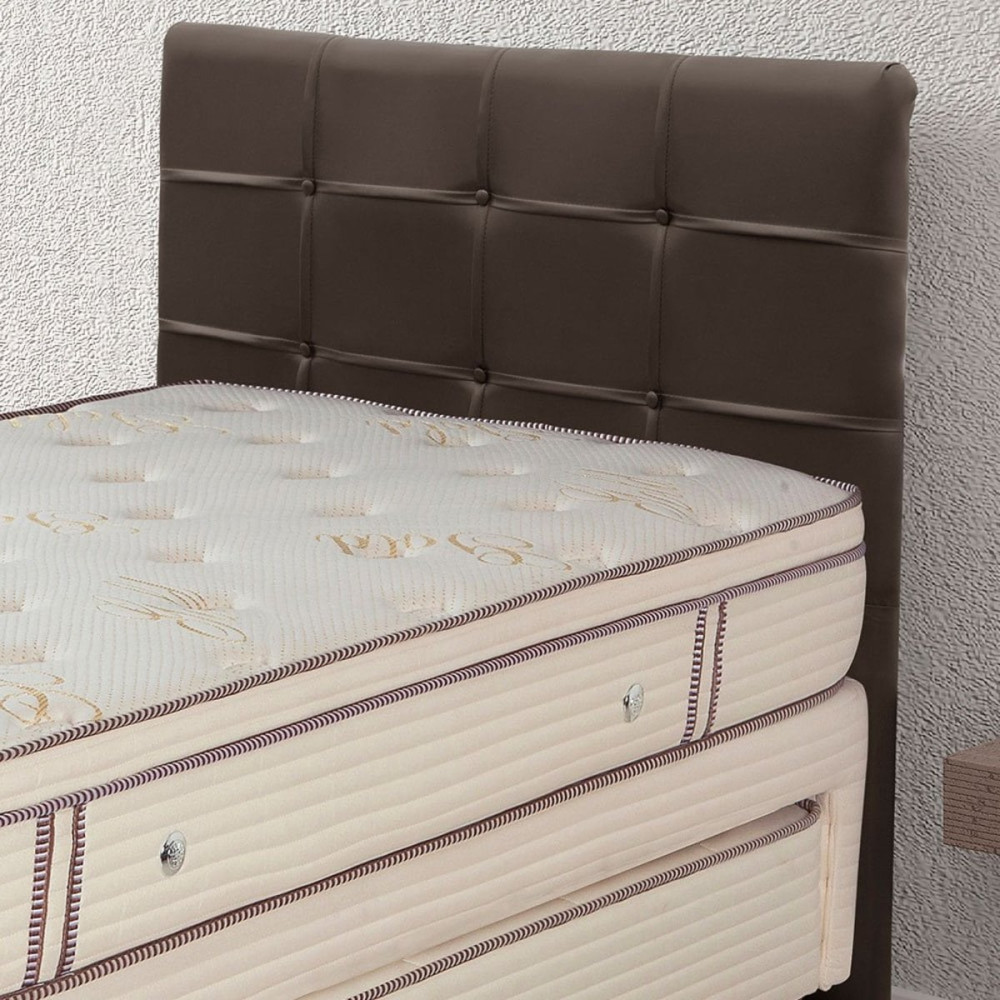 Cabeceira de Cama Box Solteiro – Courino – Marrom