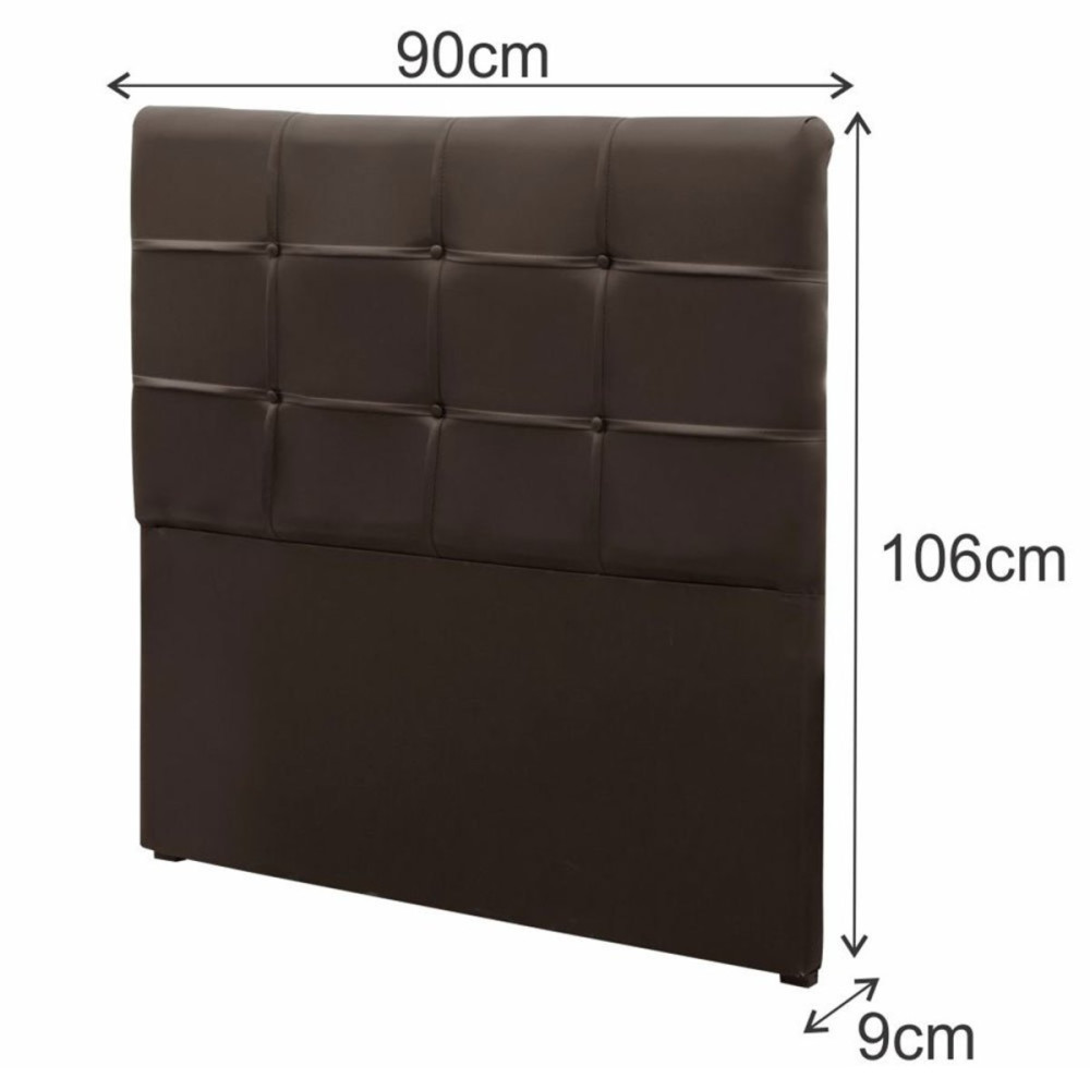 Cabeceira de Cama Box Solteiro – Courino – Marrom