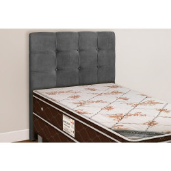 Cabeceira de Cama Box Solteiro – Suede -  Cinza Cabeceira de Cama Box Solteiro – Suede -  Cinza