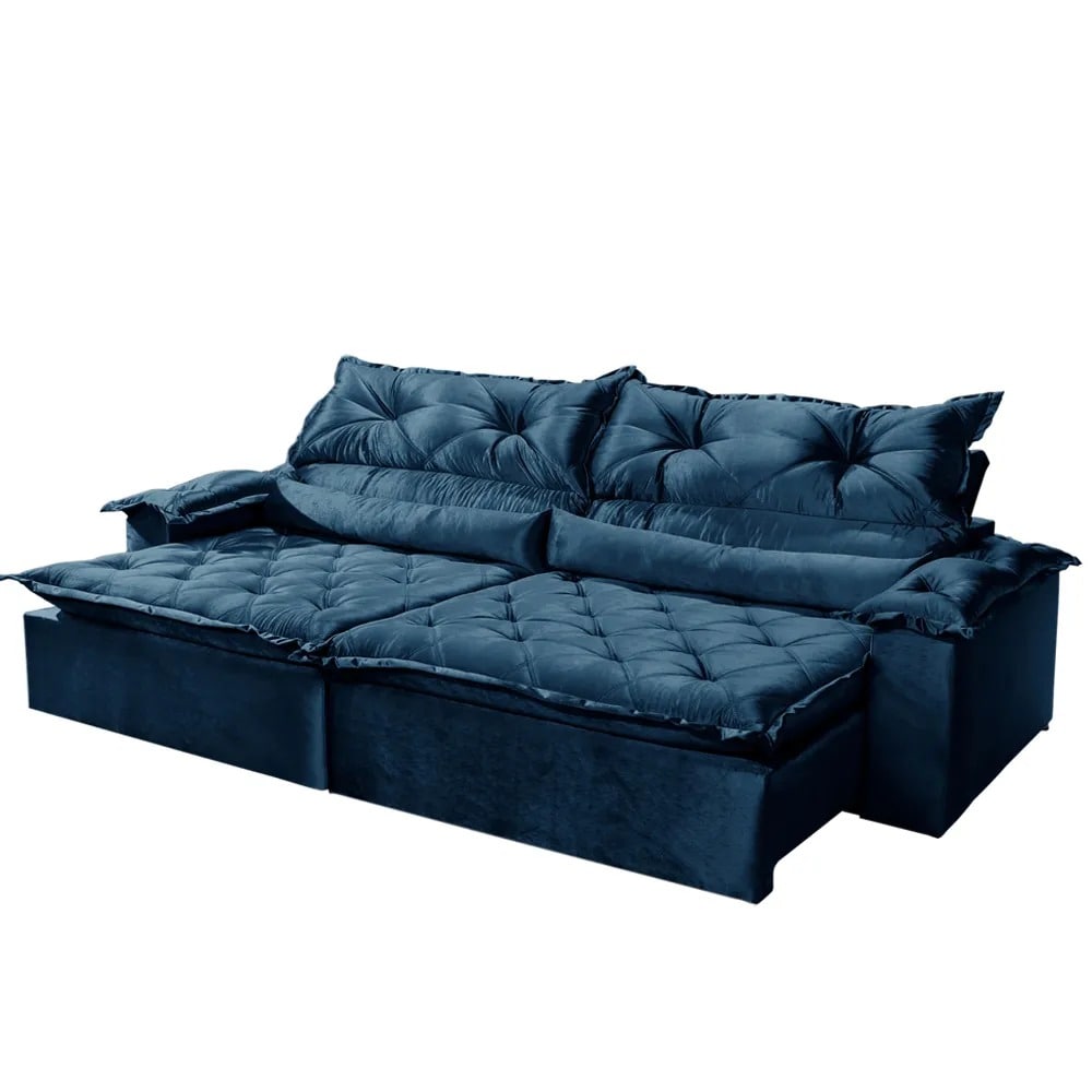 Sofá Fofíssimo Retrátil e Reclinável 2,40m – Montano – Azul