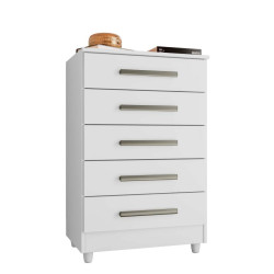 Cômoda Paola com 5 Gavetas - Branco  Cômoda Paola com 5 Gavetas - Branco