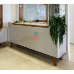 Buffet Atenas com 4 Portas - Off White / Naturalle