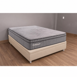 Colchão Ortobom Exclusive Sleep Casal Molas Ensacadas 138x188x32cm + Base Baú Carioca Casal Courino - Bege