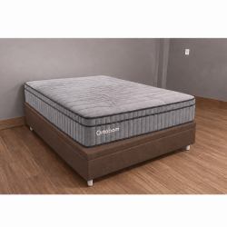 Colchão Ortobom Exclusive Sleep Casal Molas Ensacadas 138x188x32cm + Base Baú Carioca Casal Courino - Marrom