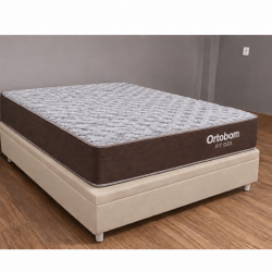 Colchão Casal Ortobom Fit D33 – 1,88x138x12 + Base Baú Carioca Casal Courino - Bege