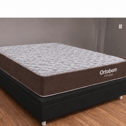 Colchão Casal Ortobom Fit D33 – 1,88x138x12 + Base Baú Carioca Casal Courino - Preto