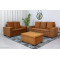 Conjunto de Sofá França 2 e 3 Lugares com Puff – Tecido Veludo – Terracota