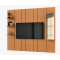 Painel Glass 2.2 C/ Cristaleira e 3 Prateleiras - Nature