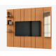 Painel Glass 2.2 C/ Cristaleira e 3 Prateleiras - Nature