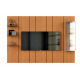 Painel Glass 2.2 C/ Cristaleira e 3 Prateleiras - Nature