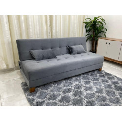 Sofá Cama 3 Lugares Arpoador - Innove Estofados - Veludo - Cinza