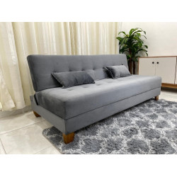 Sofá Cama 3 Lugares Arpoador - Innove Estofados - Veludo - Cinza