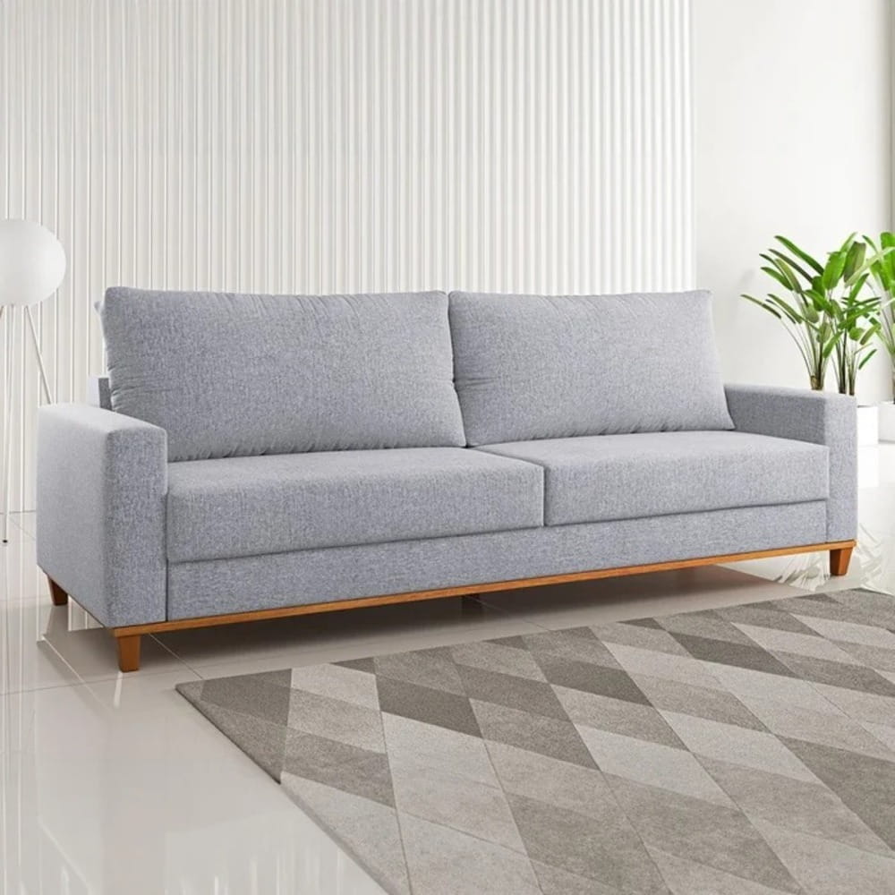 Sofá Italia  Living Linho - Cinza