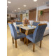 Mesa de Jantar Classic 120×080 com 4 Cadeiras Lisboa Cinza - Cinamomo / Off White