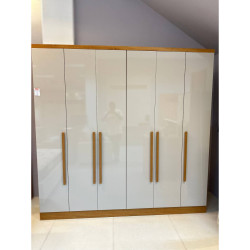 Guarda Roupa Veneza 6 Portas 4 Gavetas Tcil Móveis - Cinamomo/Off White 