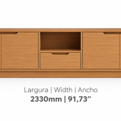 Bancada Modular C/ 3 Portas e 1 Gaveta 2.3 Tucumã Copacabana - Nature