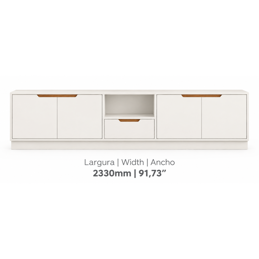 Bancada Modular C/ 3 Portas e 1 Gaveta 2.3 Tucumã Copacabana - Off White