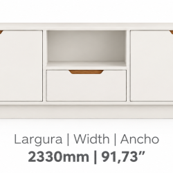 Bancada Modular C/ 3 Portas e 1 Gaveta 2.3 Tucumã Copacabana - Off White