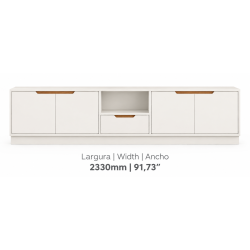 Bancada Modular C/ 3 Portas e 1 Gaveta 2.3 Tucumã Copacabana - Off White