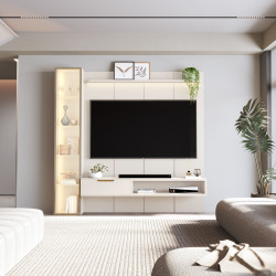 Painel Liso Plus 1.4 Ipanema C/ Cristaleira 2.2 + Nicho Tucumã 1.4 Ipanema - Off White