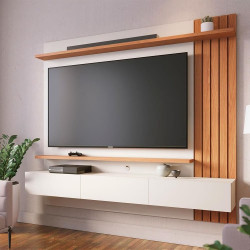 Home Suspenso Juriti 1.8 Ripado para TV até 65" - Off White Matte / Freijó Home Suspenso Juriti 1.8 Ripado para TV até 65" - Off White Matte / Freijó