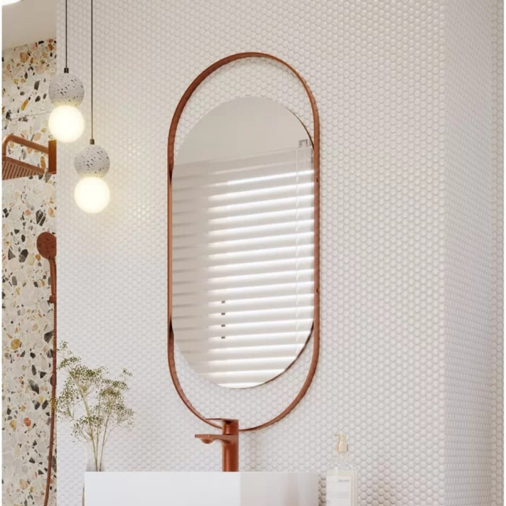 Espelheira De Banheiro Lumini - Cobre/Freijo