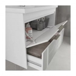 Armário de Banheiro Lavanda Frente c/ Vidro - Branco 79cm