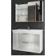 Armário de Banheiro Lavanda Frente c/ Vidro + Espelheira Jasmim - Branco 79cm