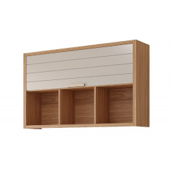 Aéreo Eloise 120cm Basculante/Nicho 1 c/ porta - Freijó/Off White  