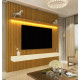 Painel Home Nobre  Ripado 184 cm c/ Led para Tv 65 " - Naturale/Off White