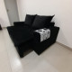 Sofá Retrátil Dubai 184 cm - Liso Preto 