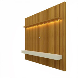 Home Nobre para TV Ripado com LED 185 - Naturalle/Off White Home Nobre para TV Ripado com LED 185 - Naturalle/Off White