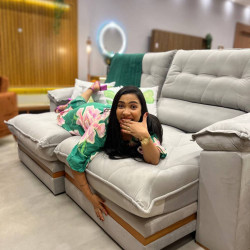 Sofá Colombia Retrátil Reclinável 2,50 - Prata