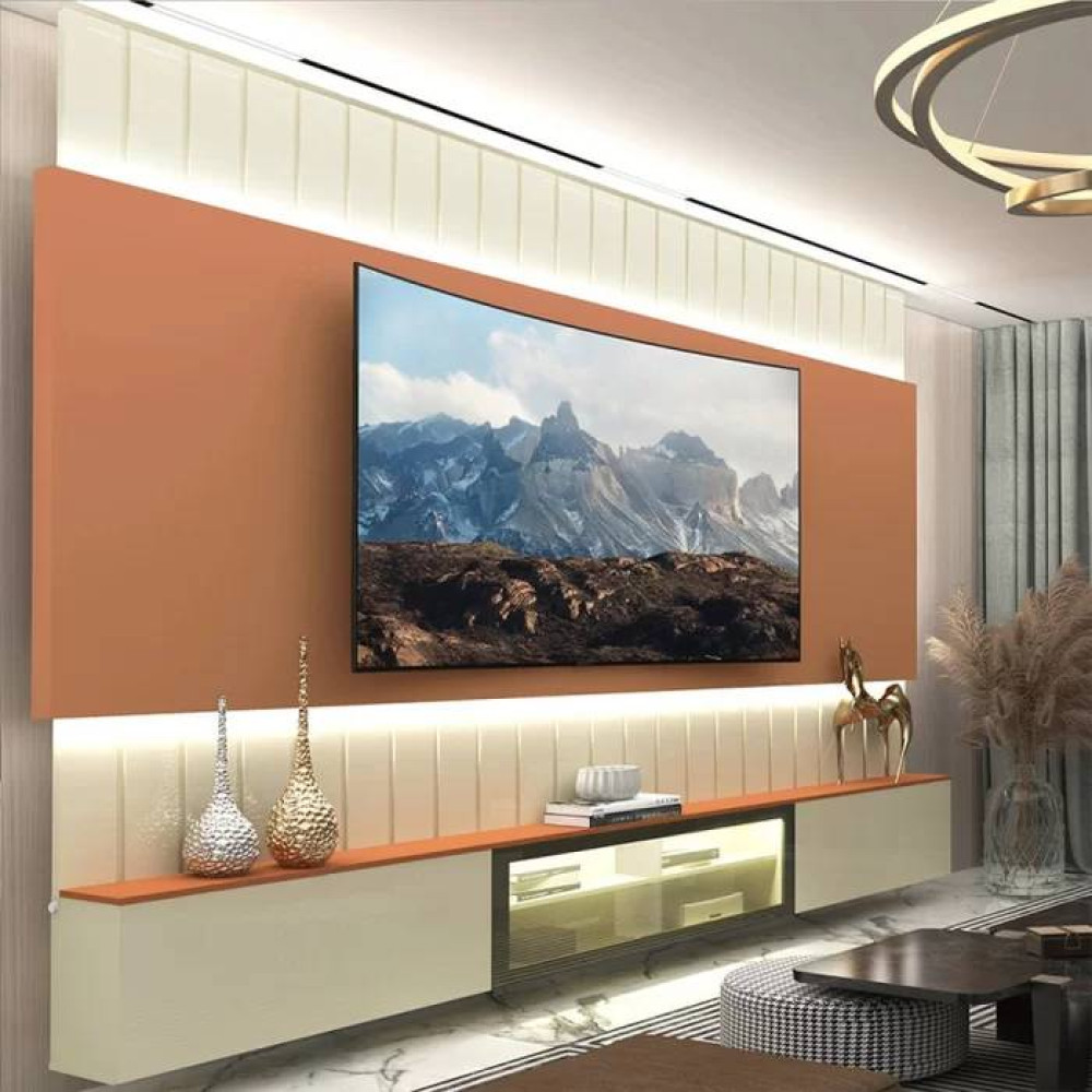 Home Soberano Reflecta 260cm c/ Led para Tv até 85 " - Off White/Terracota