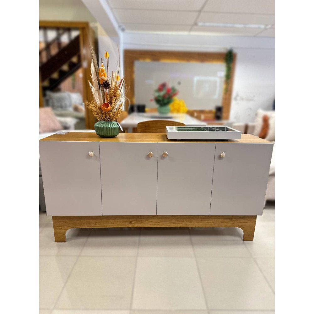 Aparador Buffet Delicia c/ 4 Portas - Cinamomo/Off White 