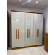 Guarda Roupa Casal Oxford Ripado 6 Portas 4 Gavetas - Peroba/Off White