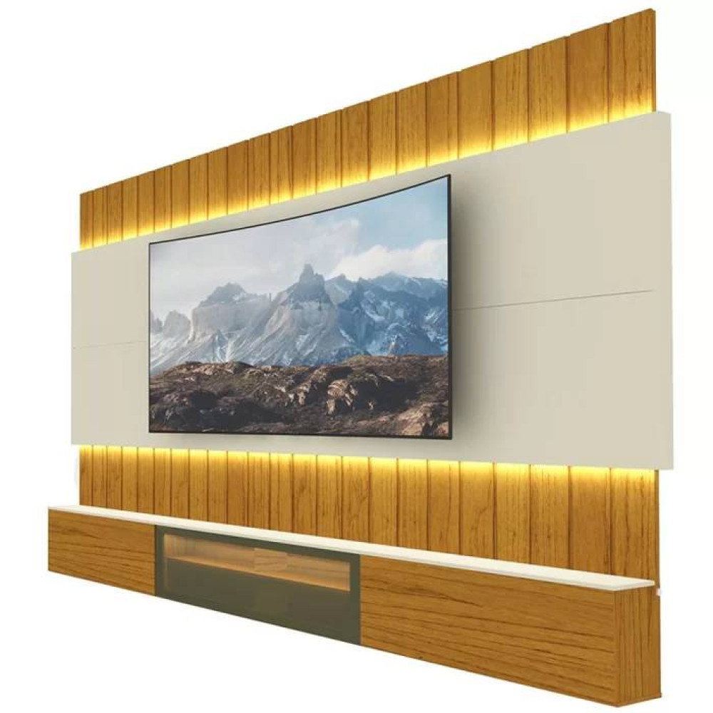 Home Soberano Reflecta 260cm c/ Led  para Tv até 85 " -  Naturale/Off White