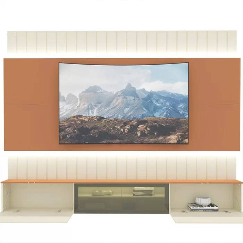 Home Soberano Reflecta 260cm c/ Led para Tv até 85 " - Off White/Terracota