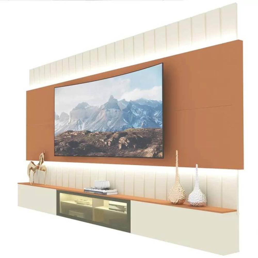 Home Soberano Reflecta 260cm c/ Led para Tv até 85 " - Off White/Terracota