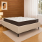 Colchão Lion Casal com Molas Ensacadas 22x188x138cm + Base Cama Box Casal Courino - Bege